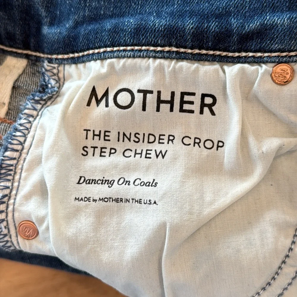 Mother The Insider Crop Step Chew Wash Dancing On Coals 25 distressed raw hem